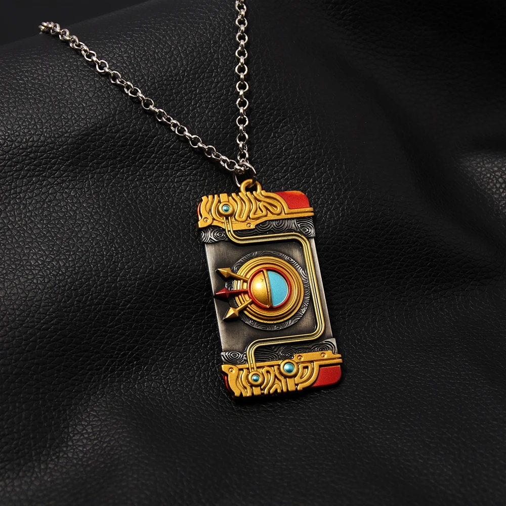 Zeldas Hylian Shield Necklace Breath of The Wild Sheikah Slate Eye Pendant Necklace Collection Toys for Adults Kids Gifts