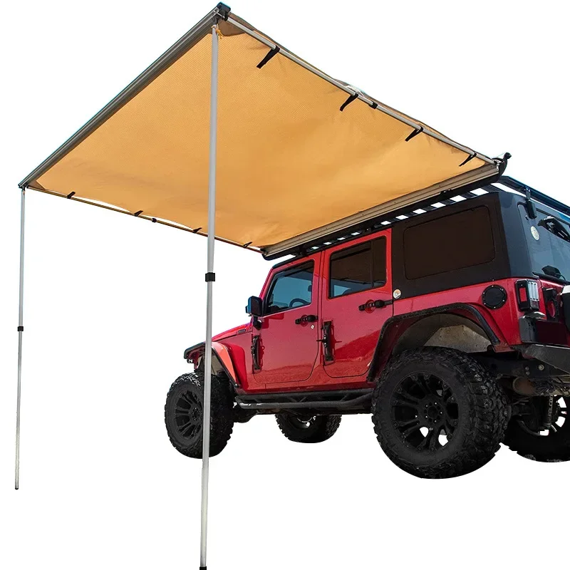 SUV Car Roof Top Tents with Retractable   Side Awnings High Quality 2.5*3M ton Box Brown 1 Set Custom Logo Printed TM