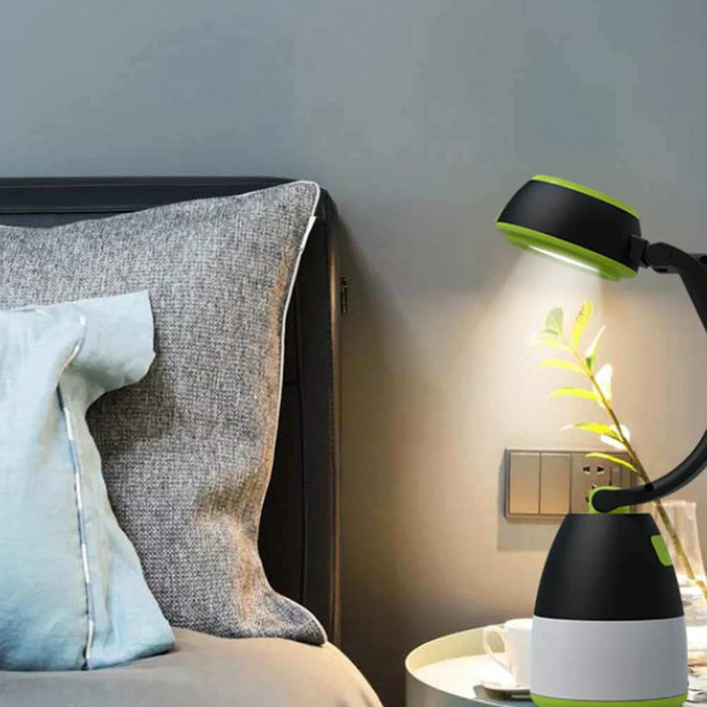 

Portable Handheld Lamp Rechargeable Table Lamp For Home Camping Outdoor Durable Plastic Kids Safe Anti-Slip Black Green