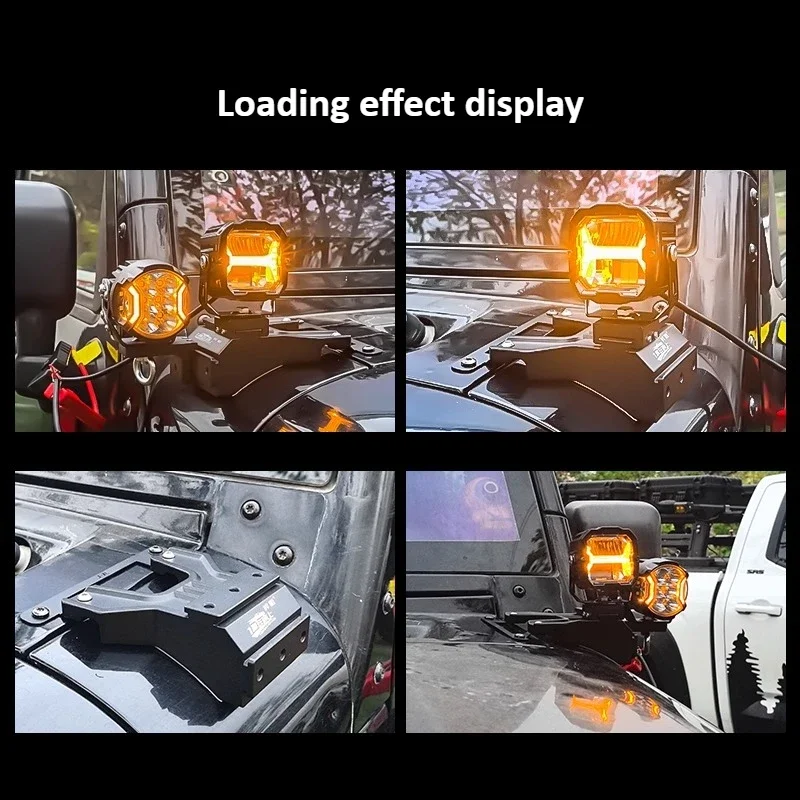 For Wrangler JK A-pillar bracket engine hood LED lamp holder expansion quick release bracket
