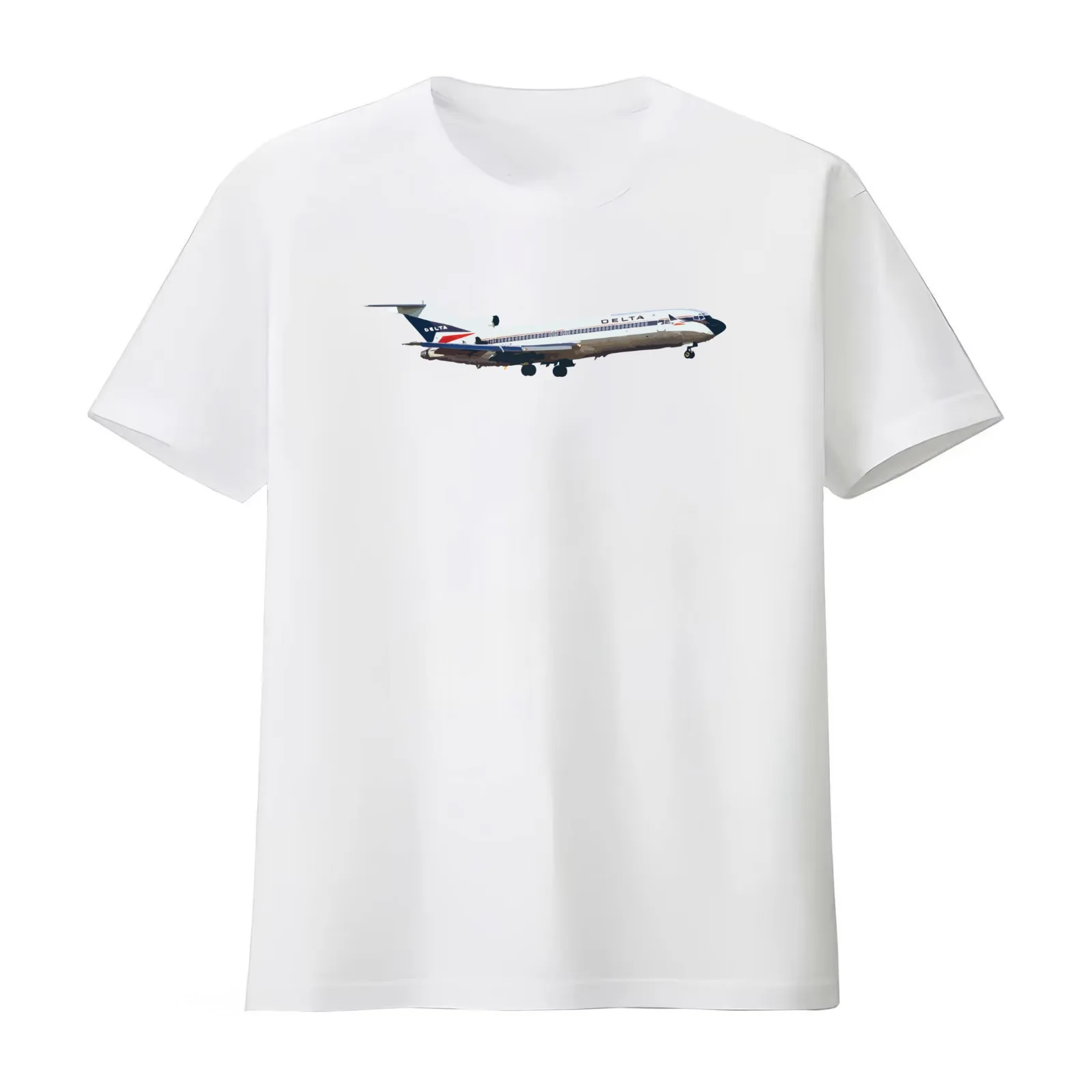 Delta 727 Widget Livery Abstract Illustration T-Shirt Summer Casual Cotton Tee Oversized Streetwear Tops Unisex Men Women