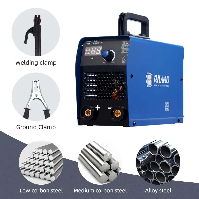 RILAND 110/220V ARC Welding Machine Stick Welder with Synergic Control, Mini Welder with LCD Digital Display for Home Beginner