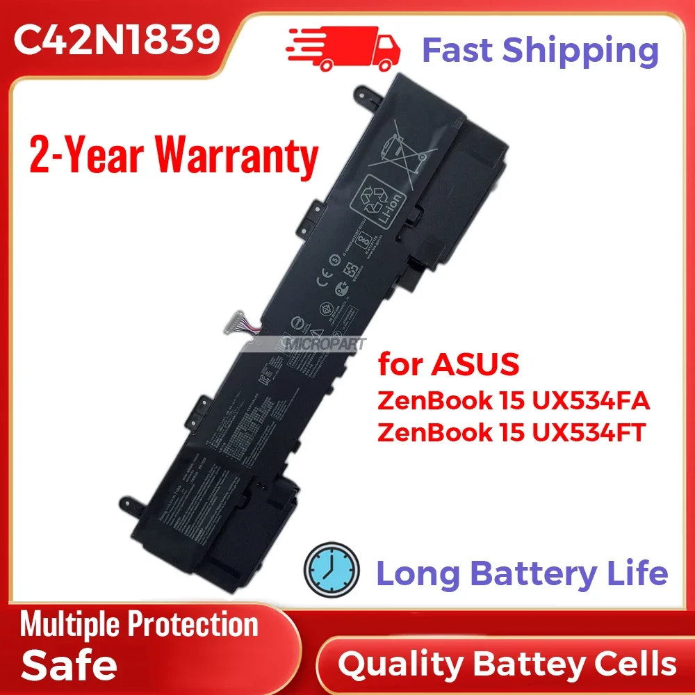 C42N1839 Battery Replacement for Asus ZenBook 15 UX534FA ZenBook 15 UX534FT Laptop Computers Long Battery Life 15.4V  71Wh