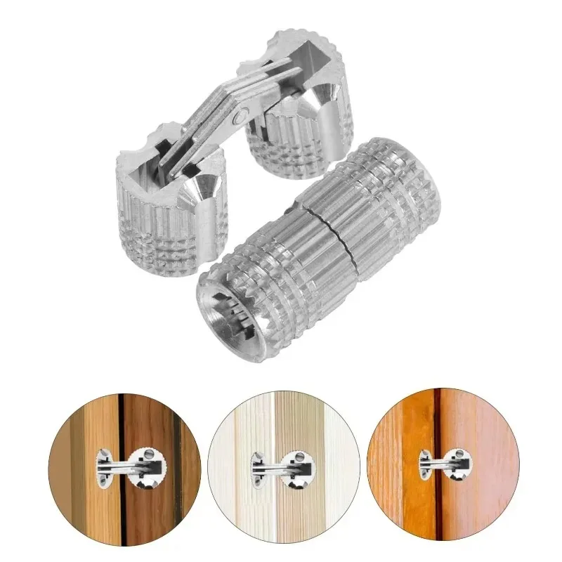 Hot Sale 8-16mm Brass Hinges Cylindrical Concealed Door Hinge Gold Silver Invisible Furniture Hinges Concealed