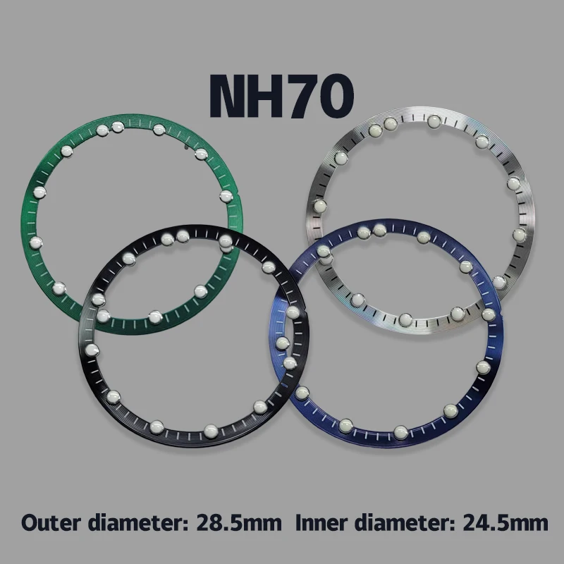 

NH70 outer diameter 28.5mm, inner diameter 24.5mm inner dial suitable for NH70 movement, skeleton ring dial, watch accessory