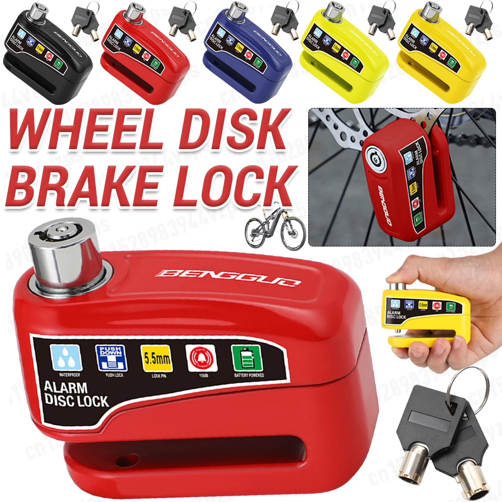 

Moto Rueda Padlock Alarm Disc Brake Lock Motorcycle Disc Block Security Moto Wheel Disk Padlock Waterproof Loud Anti Theft Alarm
