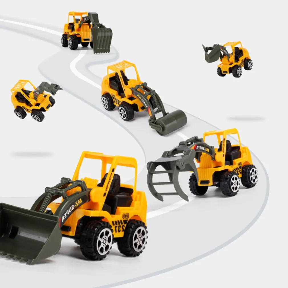Excavadora de coche de juguete para niño, modelo de inercia infantil aleatorio, regalo de ingeniería, regalo de supermercado, novedad de 2022