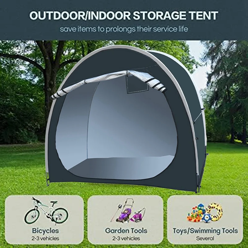 Black Coated Sunscreen Waterproof Storage Tent Set Kit Camping Bicycle Cover Foldable Outdoor Bike Tent Garden Tool Set