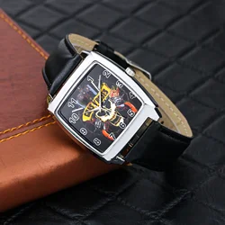 Dual Gun Skeleton Men's and Women's Fashion Trendy Watch Wine Barrel Type Watch Belt Quartz Watch