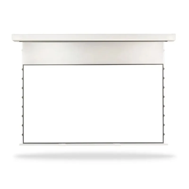 New floating hidden ceiling tension electric projection screen hanging PET white high definition household electric three colors