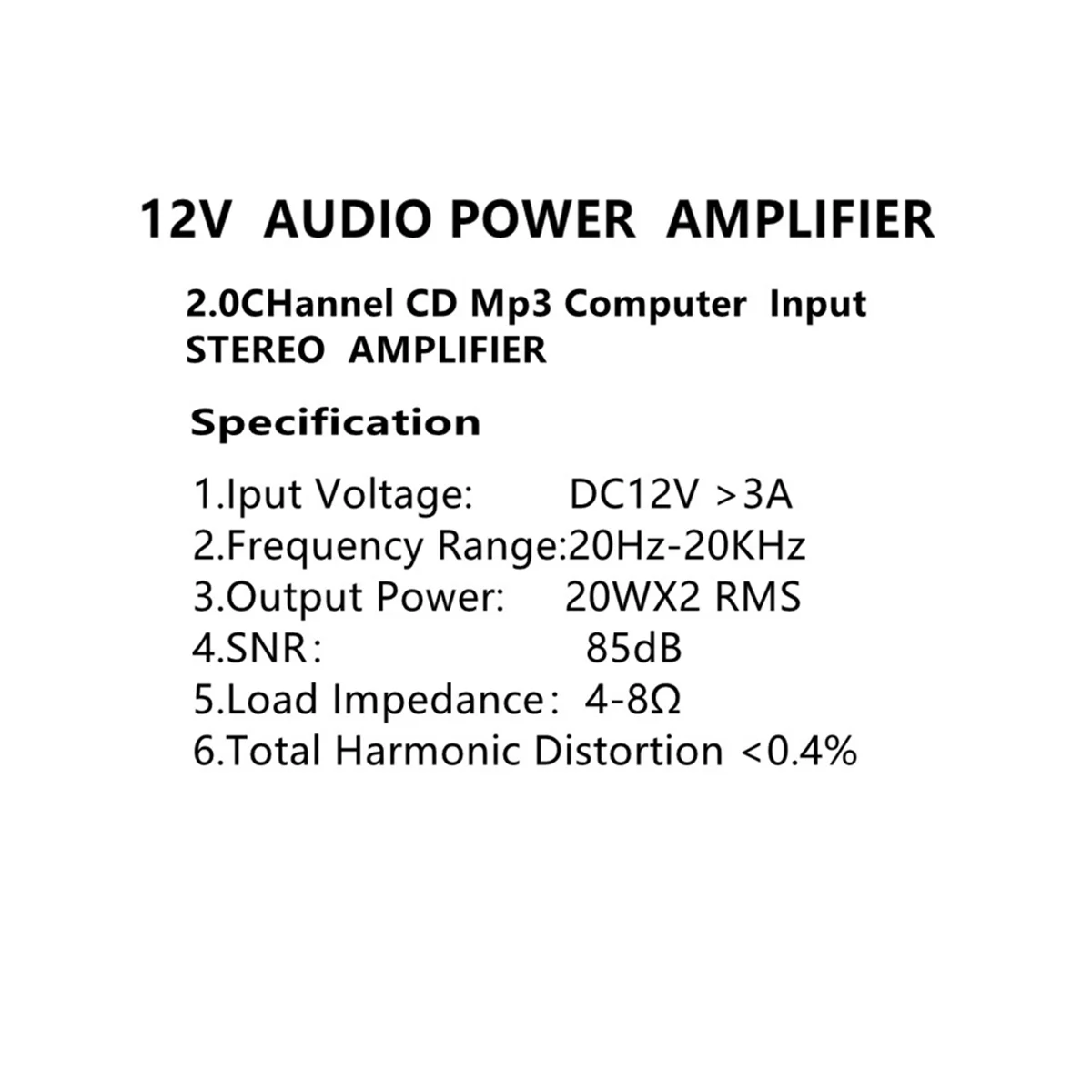 Mini Amplificador de Potência HiFi, AK-270, AK270, 12V, Áudio Home Car Theater, 2 canais, USB, SD, Entrada AUX