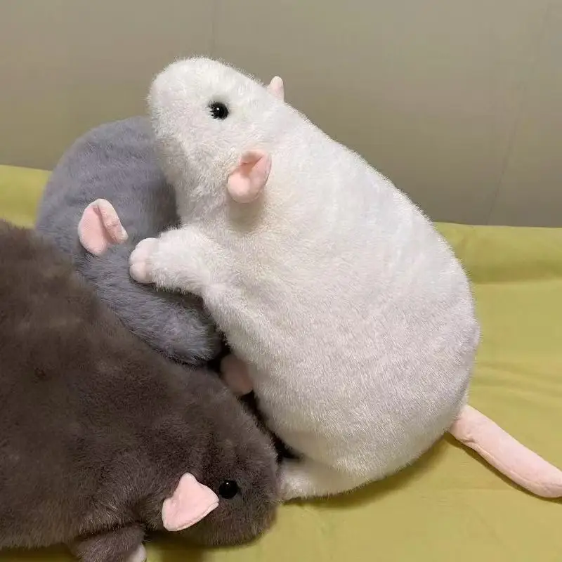 1Pcs 35/50/90cm Cartoon Flower Branch Rat Soft Oversized Animal Figure Cute Simulation Big Mouse Plush Toy Pillow Birthday Gift