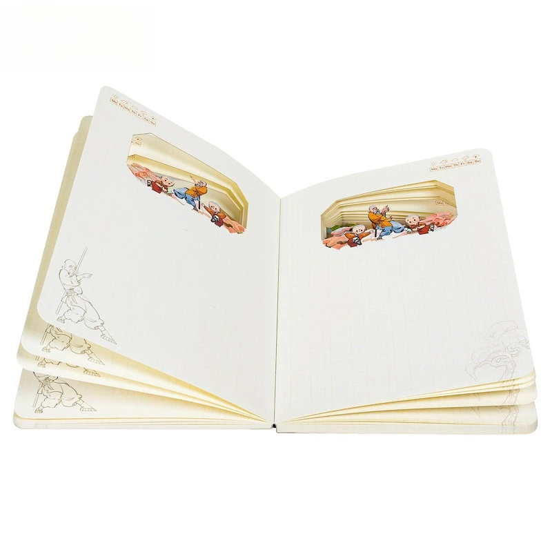 Cuaderno creativo Cultural Shaolin Life, libro de cuentas de mano ahuecado estéreo 3D con elementos de Kung Fu del Reino Secreto Shaolin
