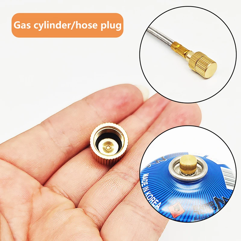 Pack of 1/5 Outdoor Camping Stove Top Cap, Leak-Proof Plug for Flat Gas Cylinder, Liquefied Gas Blocking Device
