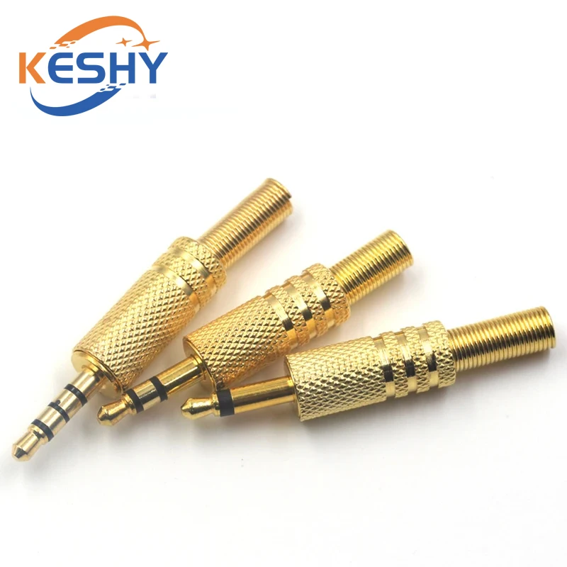 3.5mm TRS 2 3 4 Pole Audio Jack Replacement Stereo Headphone Repair Male Plug 3.5mm 1/8″ Stereo Audio Connectors Soldering Cable