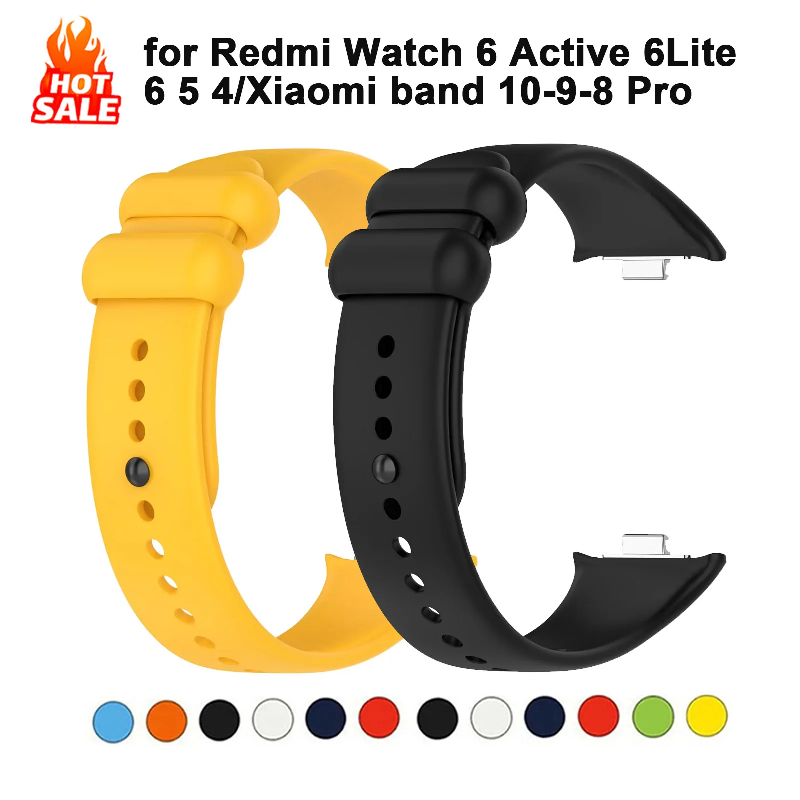 Soft Silicone Wristband For Redmi Watch 6 Lite 6Active 6 5 4 Sport Strap For Xiaomi Smart Band 10/9/8 Pro Bracelet Accessories