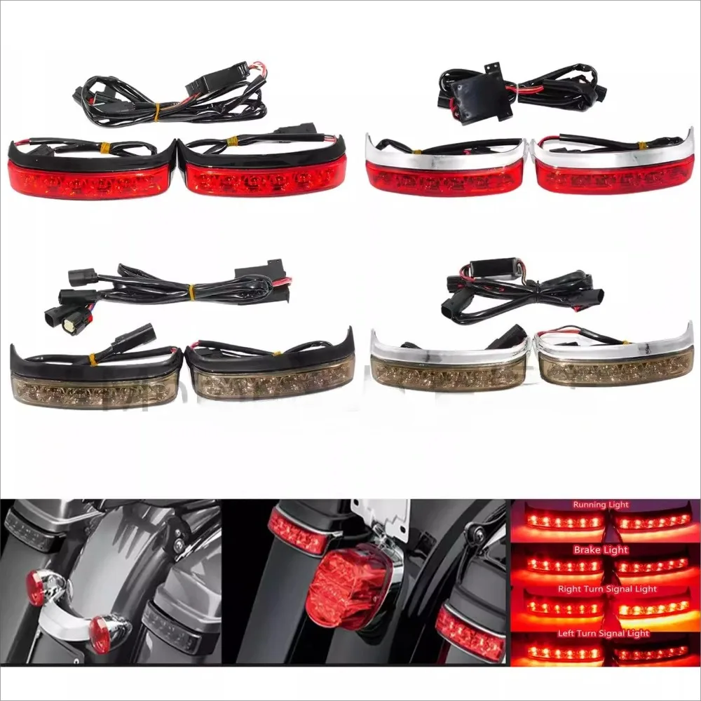 

Мотоциклетная седельная сумка, светодиодная поворотная сигнальная лампа DRL, ходовые стоп-сигналы для Harley Touring Road King Street Glide FLHR 2014-2022