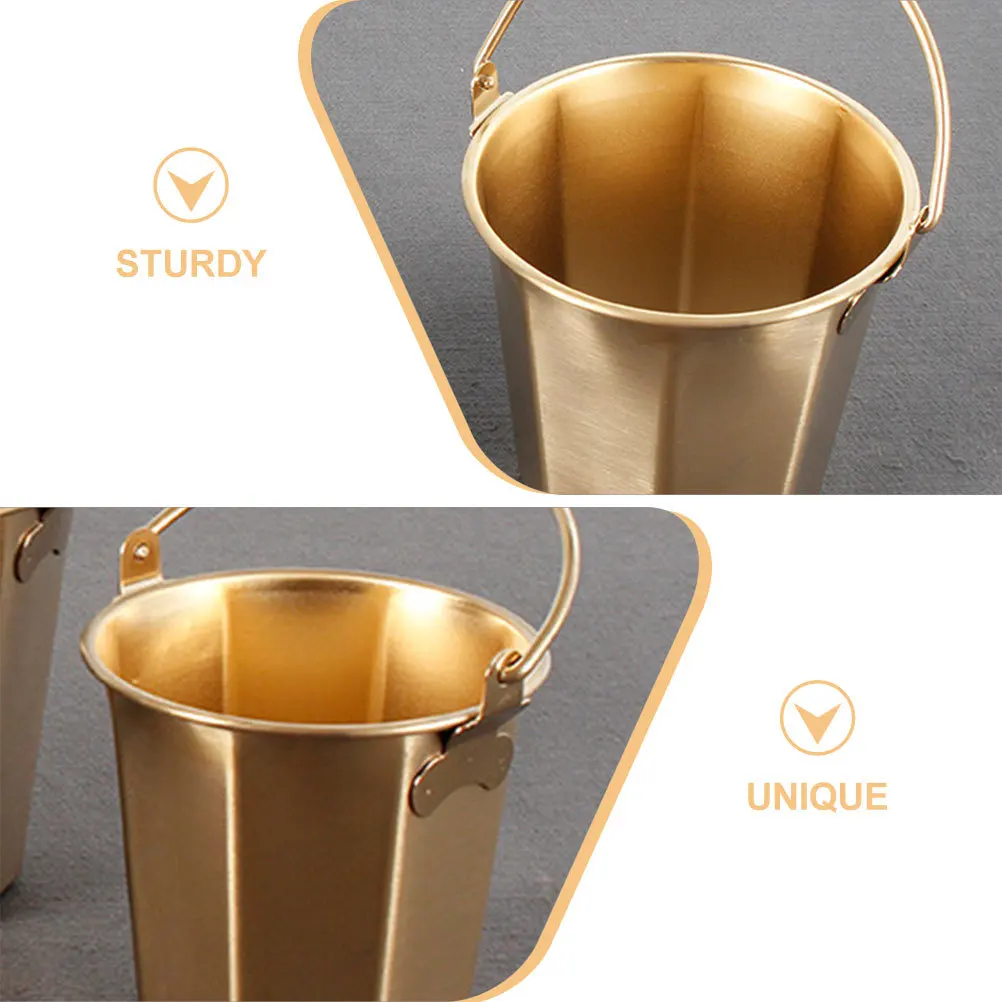 

Stainless Steel Bucket Large Capacity Thick Bottom Heavy Duty Handle Multipurpose Portable Water Milk Ice Holder