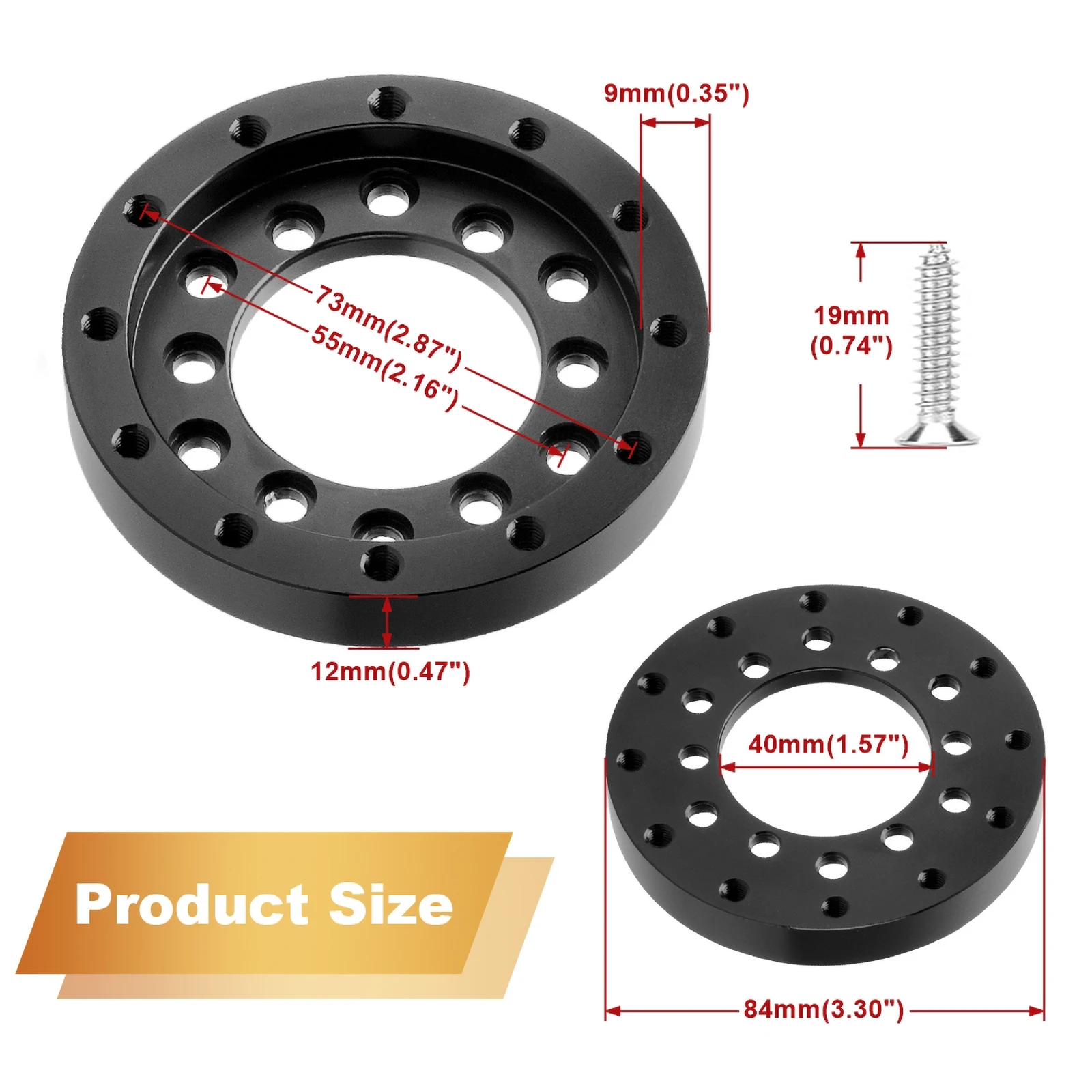 73mm Steering Wheel Adapter Plate For Logitech G25 G27 Compatible With 13\