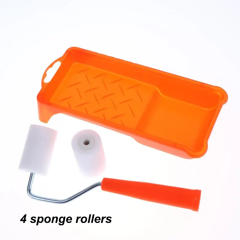 

6Pcs High-Density Foam Paint Roller Paint Tray Liner Decor Tools 2 Inches Small Paint Roller Kit Home Painting Supplies Hardware