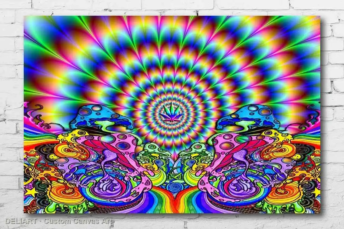 

TRIPPY HIPPIE - FABRIC Canvas Poster FLAG BRAND NEW Custom Size Available Room Decoration Home Decor Wall Art