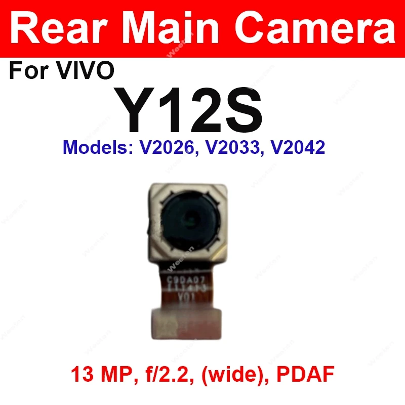 Back Front Selfie Facing Camera Module Ultrawide Camera Flex Front Rear Main Camera For VIVO Y12S Y30G Repalcement Repair Parts