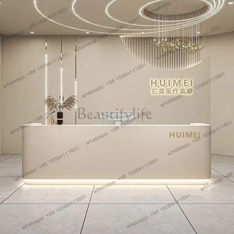PG Storage Front Desk Reception Counter Hotels Decor Business Luxury Reception Desks Beauty Salon Mostrador Recepcion Furniture