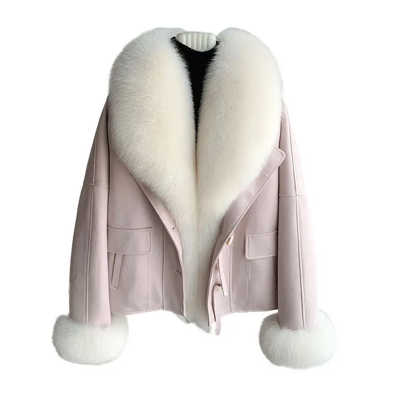 Manteau de fourrure de torche d'imitation pour femmes, vêtements courts, parkas d'hiver, mode ample, veste de fourrure à manches longues, peluche féminine, nouveau, T793