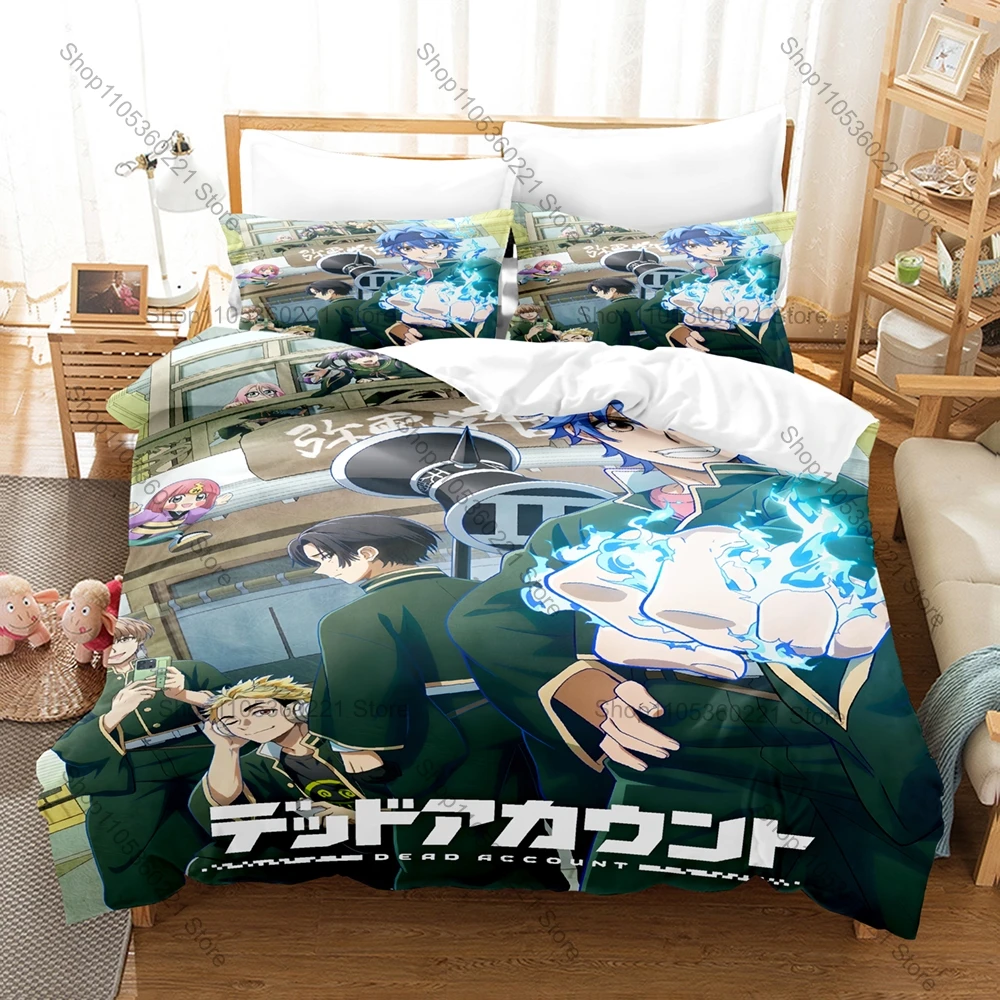 Personality Dead Account Themed Bedding Set New Soft Quilt Cover Set Zipper Closure Bed Set for Anime Lovers Teens Adults Home T