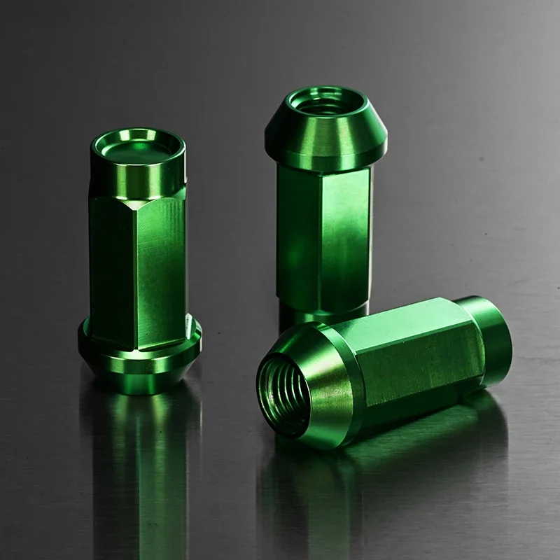 Car Titanium Alloy Green Wheel Nuts Wheel Titanium Lug Nuts M12x1.5/M12x1.25