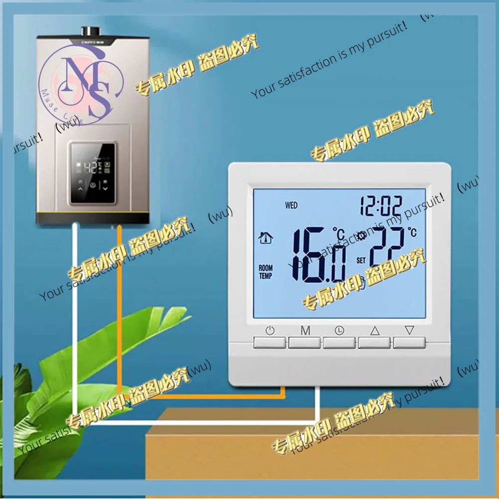 2pcs Digital thermostat for gas boiler rooms, programmable heating, manual wall mount