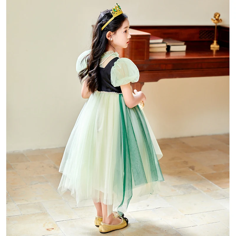 2024 Summer Fancy Girl Belle Princess Dress Festival Children Christmas Halloween Cosplay Party Beauty and Beast Fairy Costume