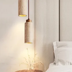 Stone Pendant Lights Room Decor Bedroom Bedside Wood Chandelier House Decor Items Bar Small Pendant Lamp Led Lumineux Decoration