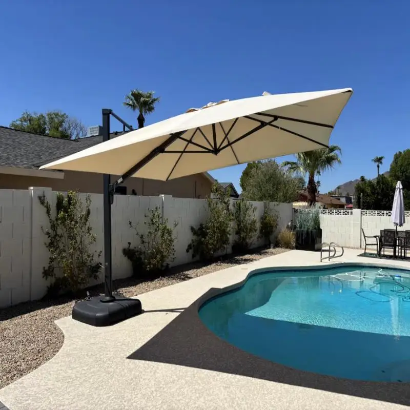 Garden Square Parasol Sunshade Roman Umbrella Waterproof Outdoor Parasol