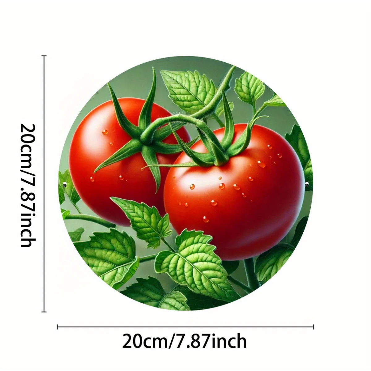 1pc, Round Tin Metal Sign, Tomato Theme Creative Pattern Metal Wall Art Sign, Artistic Decorative Emblem, Aesthetic Emblem, Eye-
