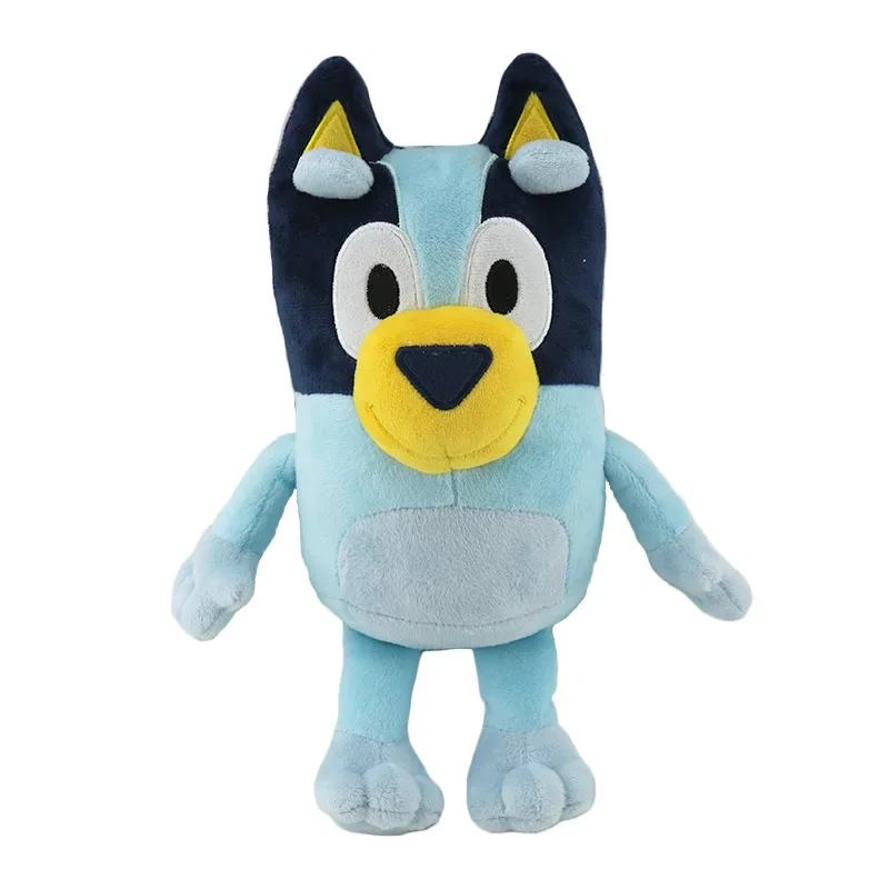 Nuevo Peluche de Bluey de 30 cm, Lindo Personaje de Dibujos Animados con Gorro Navideño y Ojos de Estrella Brillante, Figura de Anime, Juguetes de Peluche, Regalo de Cumpleaños para Niños