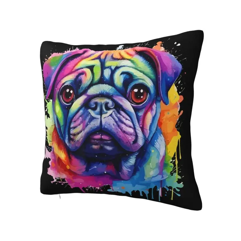 Pug Dog Throw Pillow Case 60*60cm Decor Home Cushion Cover Velvet Polyester Pillowcase Double-sided Printing