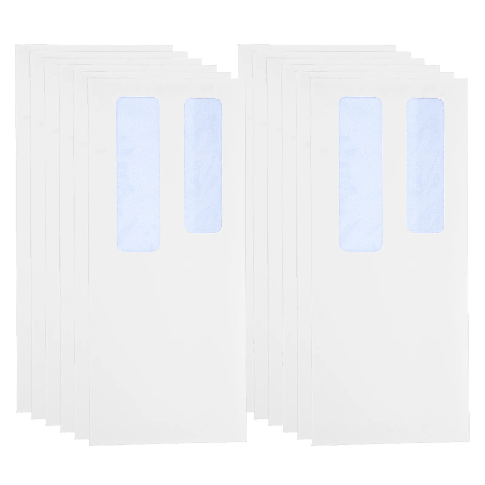 100 個のビジネス封筒ダブルウィンドウチェックドキュメントメーラーホワイトセキュア郵送封筒