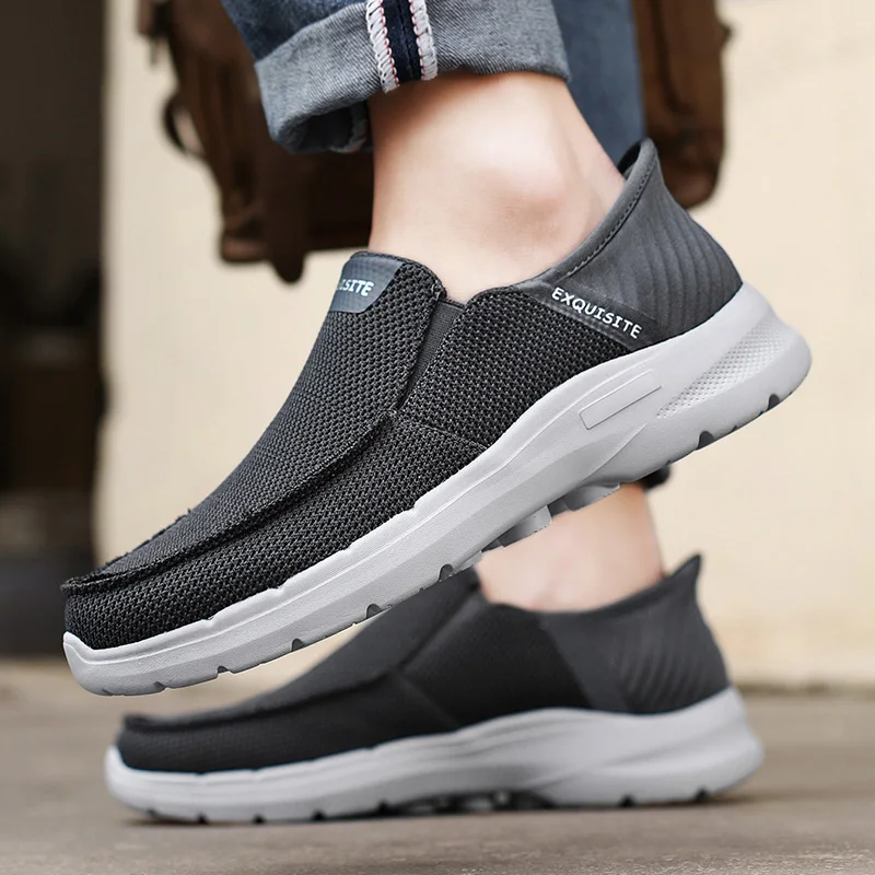 Stylish Walking Shoes with Memory Foam Insole for Men Comfortable Slip-On Sneakers Breathable Fashion Sneakers Big Size