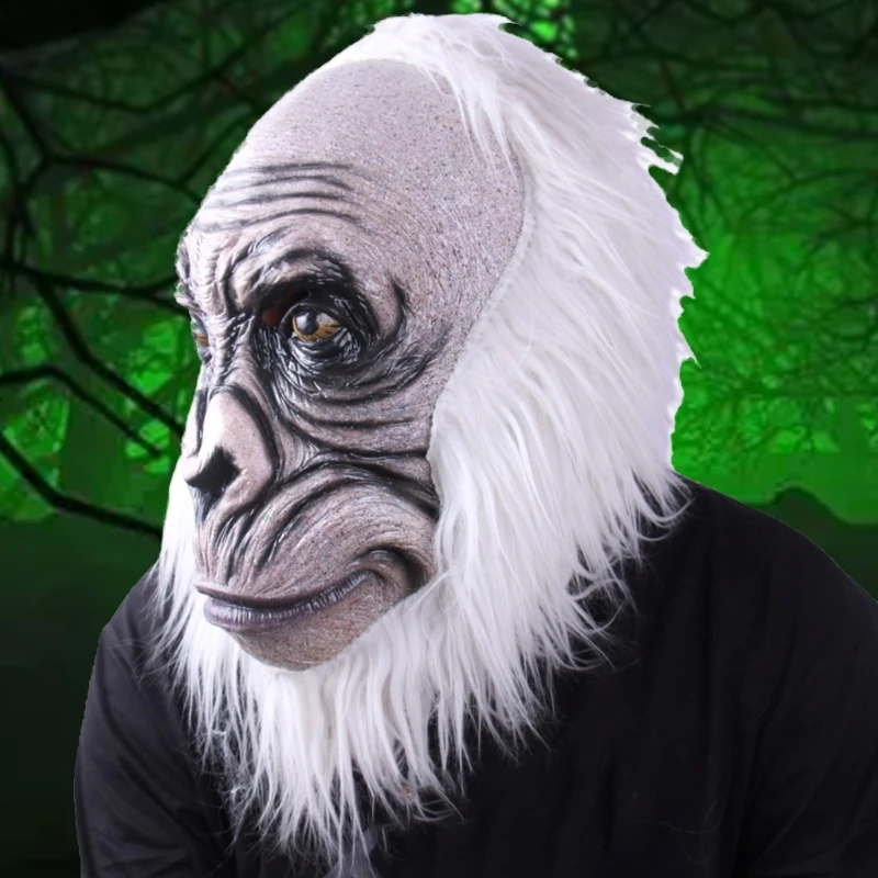 Animal Baboon for Head Mask Latex Monkey Gorilla Helmet for Halloween Costume Pa N58F