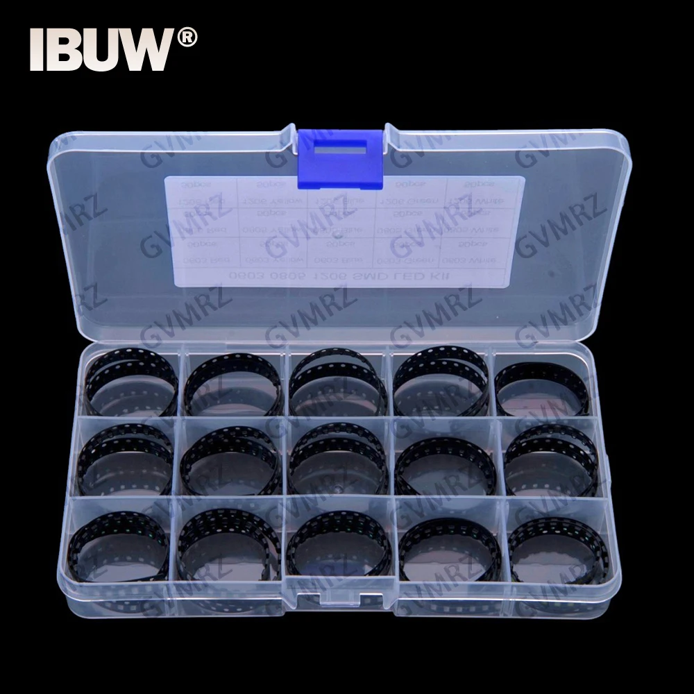 15Values ​​750PCS 0603 0805 1206 Red Yellow Blue Green White SMD LED Chips Light Emitting Diodes 0805 1206