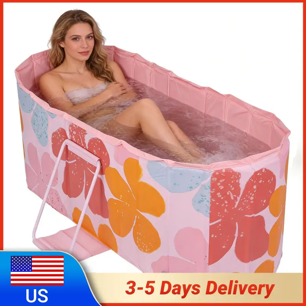 

Портативная ванна 47 дюймов с 5-слойным утепленным покрытием, складная, для спортсменов и взрослых, для душа и ванн дома, в помещении и на улице