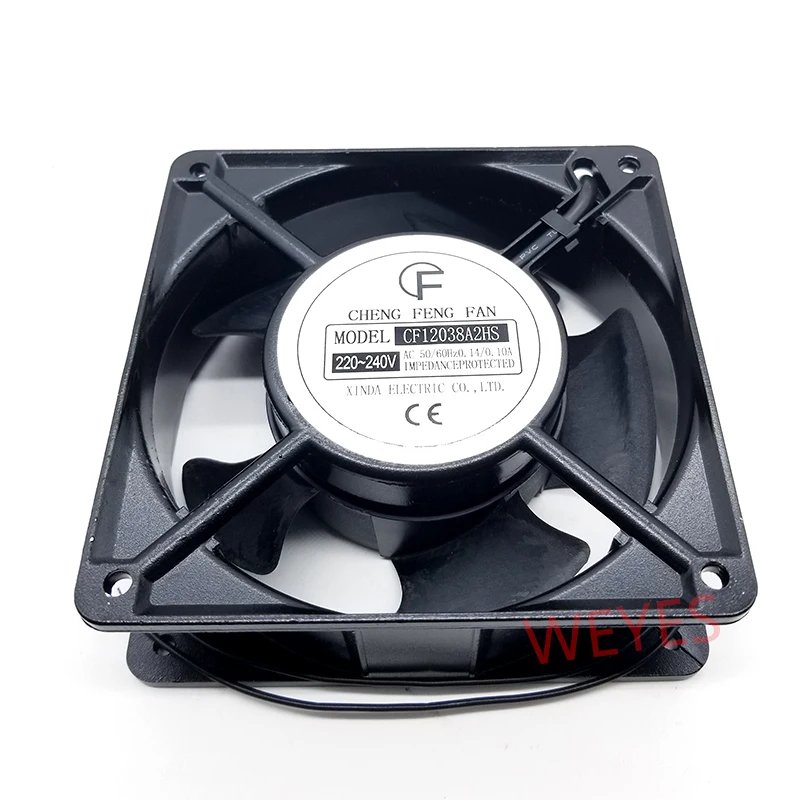 NEW for CF12038A2HS AC 220V-240V 0.14A/0.1A 50/60HZ 12038 12cm 120*120*38mm 2 Wires Oil Bearing Cooling Fan