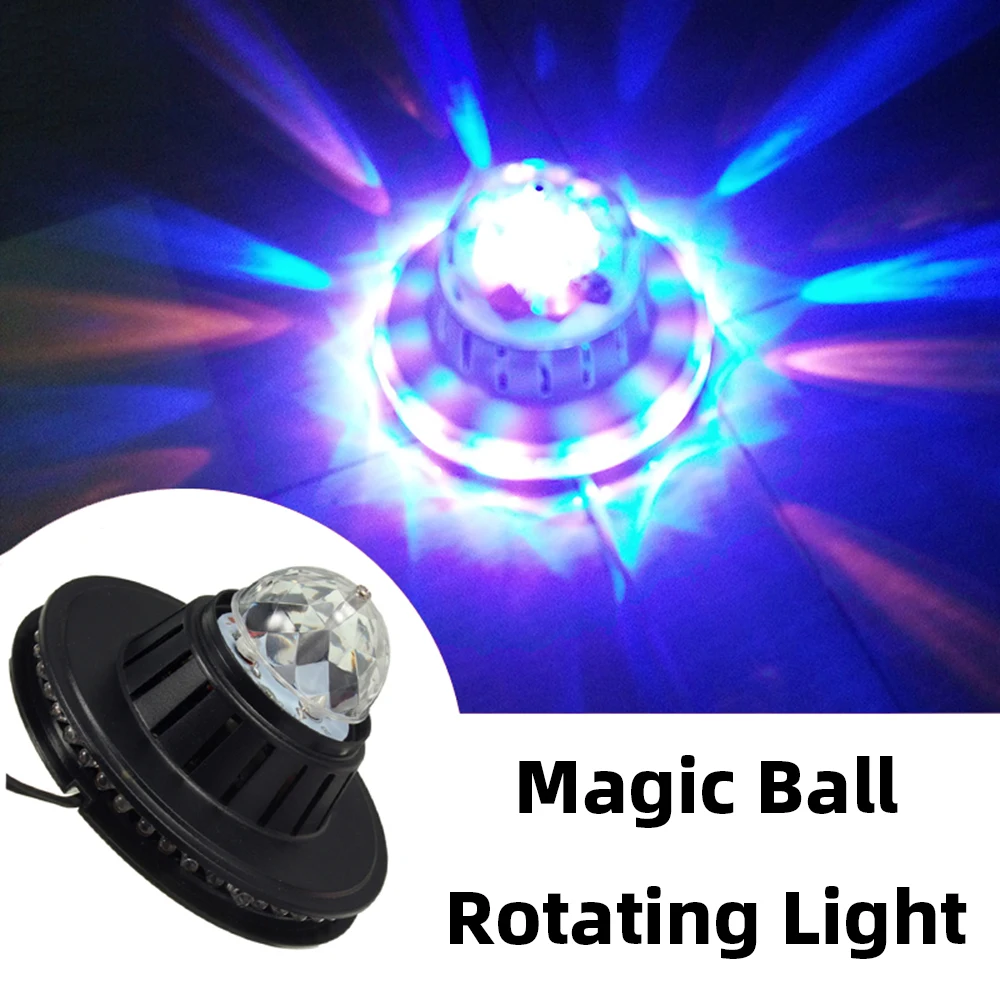 Stage Lamp RGB LED Bulb Magic Ball Colorful Rotating Bulb Small Magic Ball Sound Control Light KTV Flash Bulb For Famliy Paty