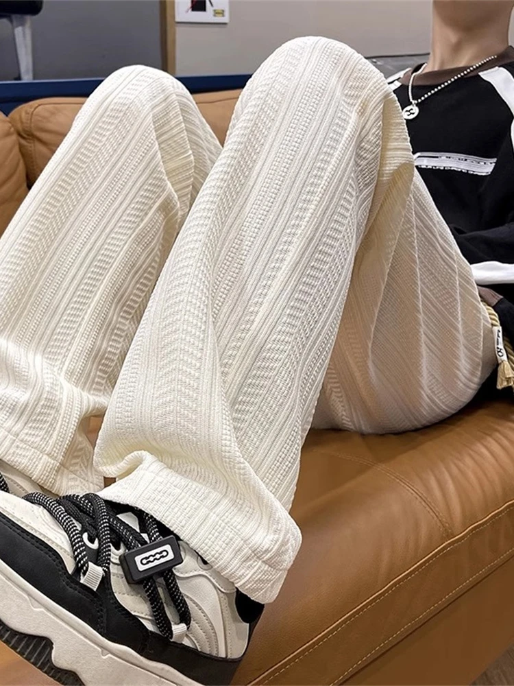 

Мужские повседневные спортивные брюки прямого кроя с текстурой, весна-осень, бренд Faion, стильные, для подростков, свободный крой, удобные, для отдыха