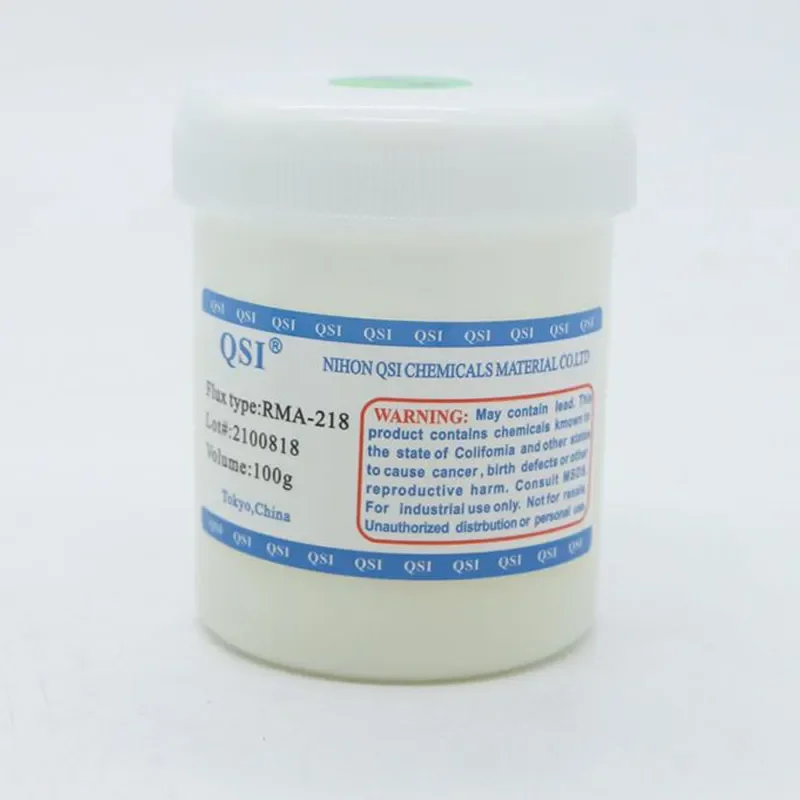 はんだ付けフラックスペースト,鉄はんだ,スクレーパー付きリバブル,RMA-218,bga,100g,高品質