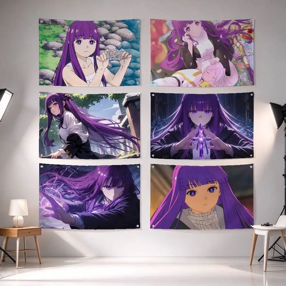 Anime F-Frieren Fern  Flags for Bedrooms Home Decor Items Outdoor Decors Garage Decoration Flaga