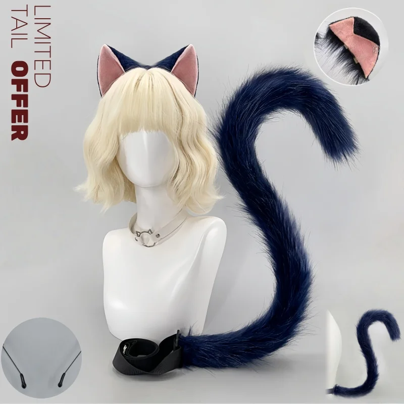 

Новый набор: повязка на голову с кошачьими ушками ручной работы и хвостиком для косплея на Comic Con – реалистичный, милый, пушистый головной убор для вечеринок и костюмированных мероприятий