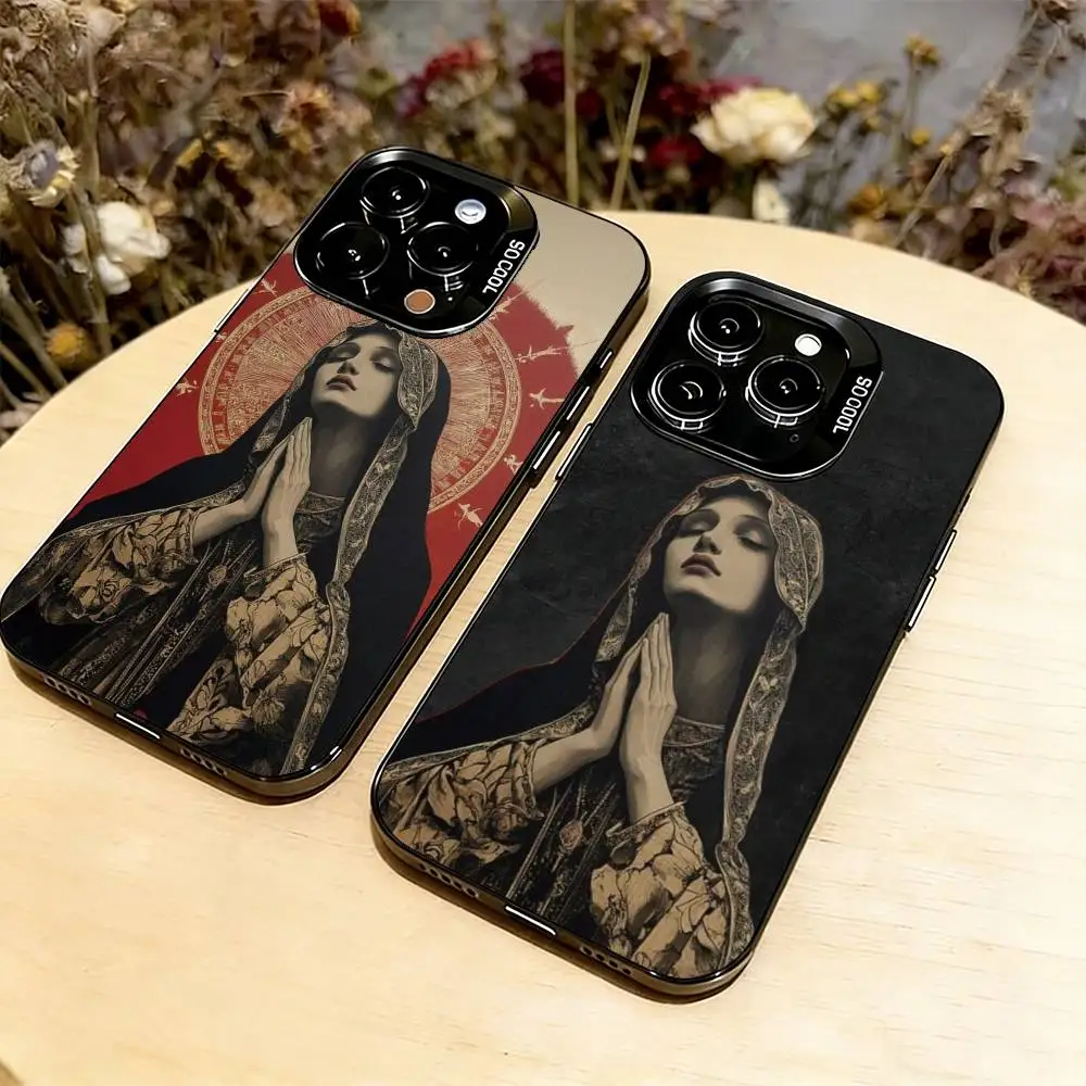 

V-Virgen Mary Virgin Phone Case For iPhone 17,16,15,14,13,12,11 Plus,Pro Max,XS,Colorful Silver Black Cover