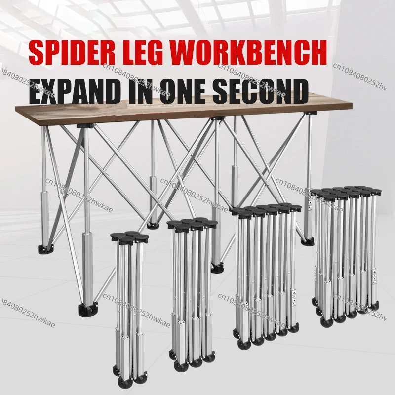 Folding Wood Working Table Plate Wood Glass Tile Cutting Portable Spider Leg Workbench With 6 Stand Legs